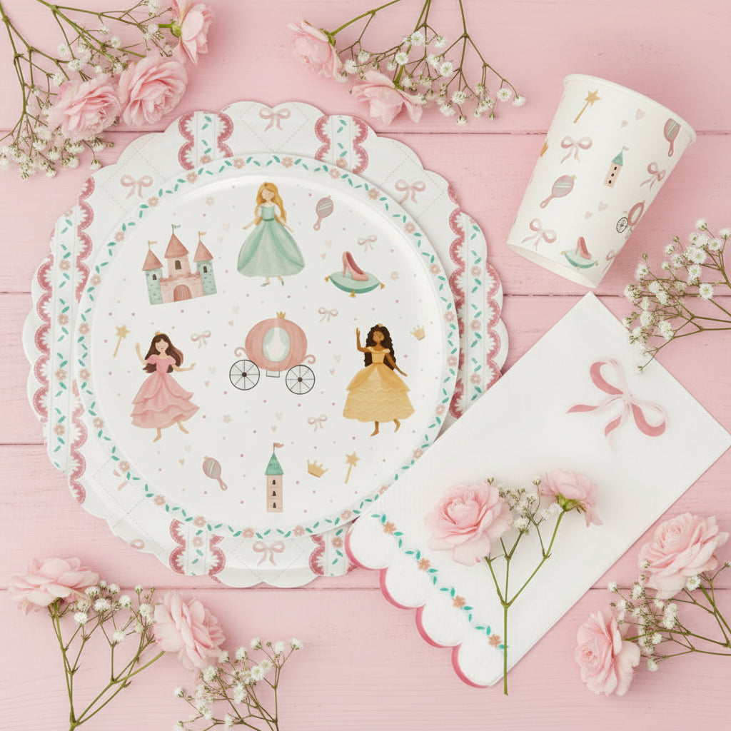 Pink Bow Coquette Large Plates 10" (8 pack)