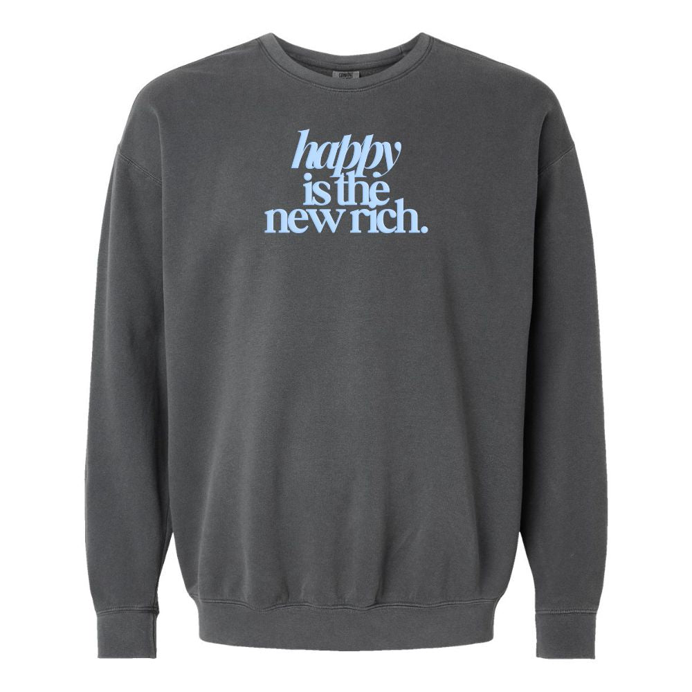PUFF 'Happy Is The New Rich' Lightweight Sweatshirt - themonogram manor 