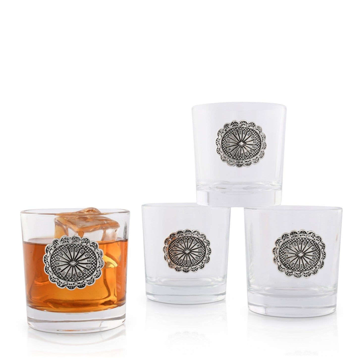 Western Concho Bar Glasses Set of 4 - themonogram manor 