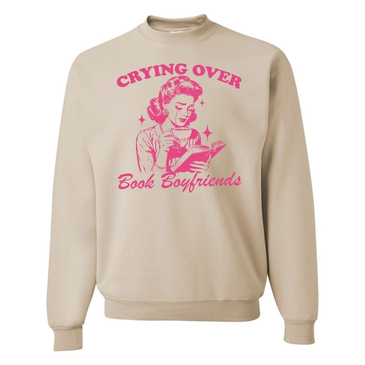 'Crying Over Book Boyfriends' Crewneck Sweatshirt - themonogram manor 