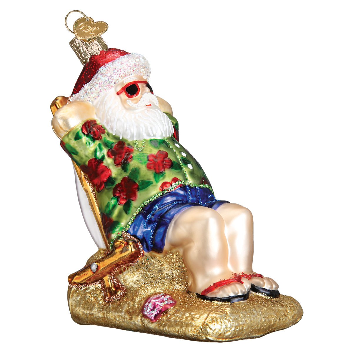 Sunning Santa Ornament - themonogram manor 