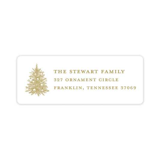 gold christmas return address labels - themonogram manor 
