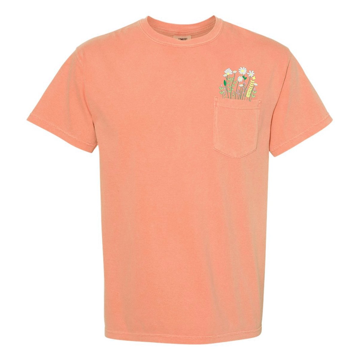 Embroidered 'Floral Pocket' Pocket T-Shirt - themonogram manor 