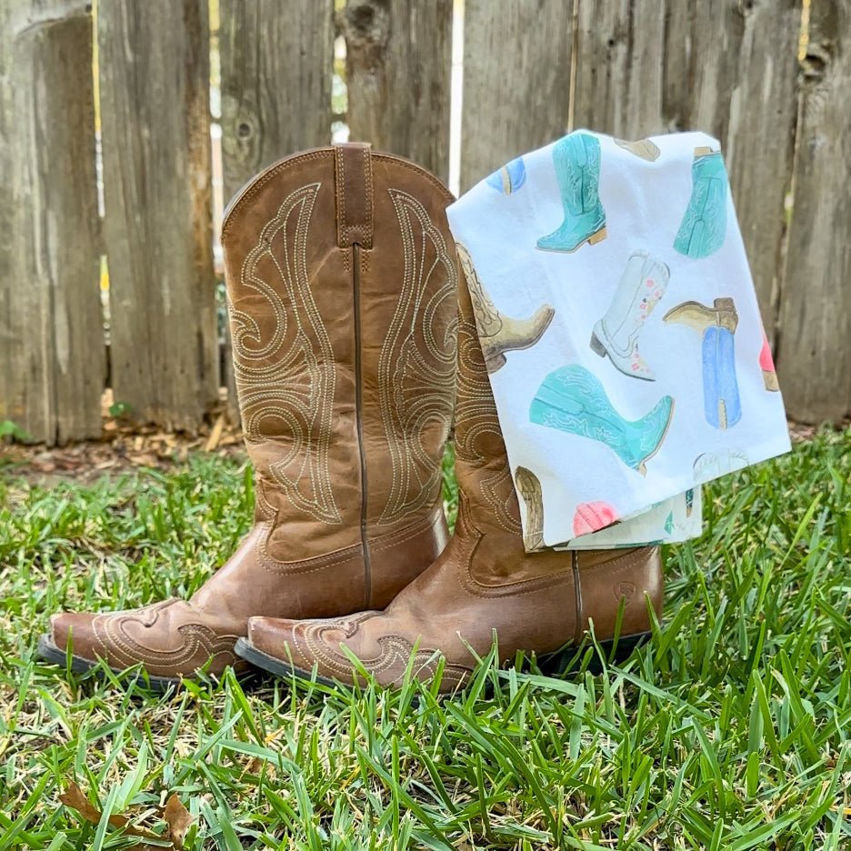 Colorful Cowboy Boots Towel - themonogram manor 