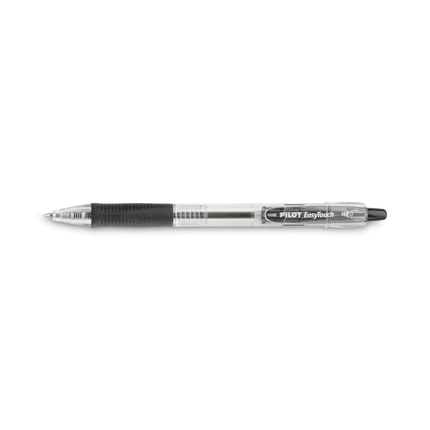 Pilot EasyTouch Ballpoint Pen, Retractable, Medium 1 mm, Black Ink, Clear Barrel, Dozen - themonogram manor 
