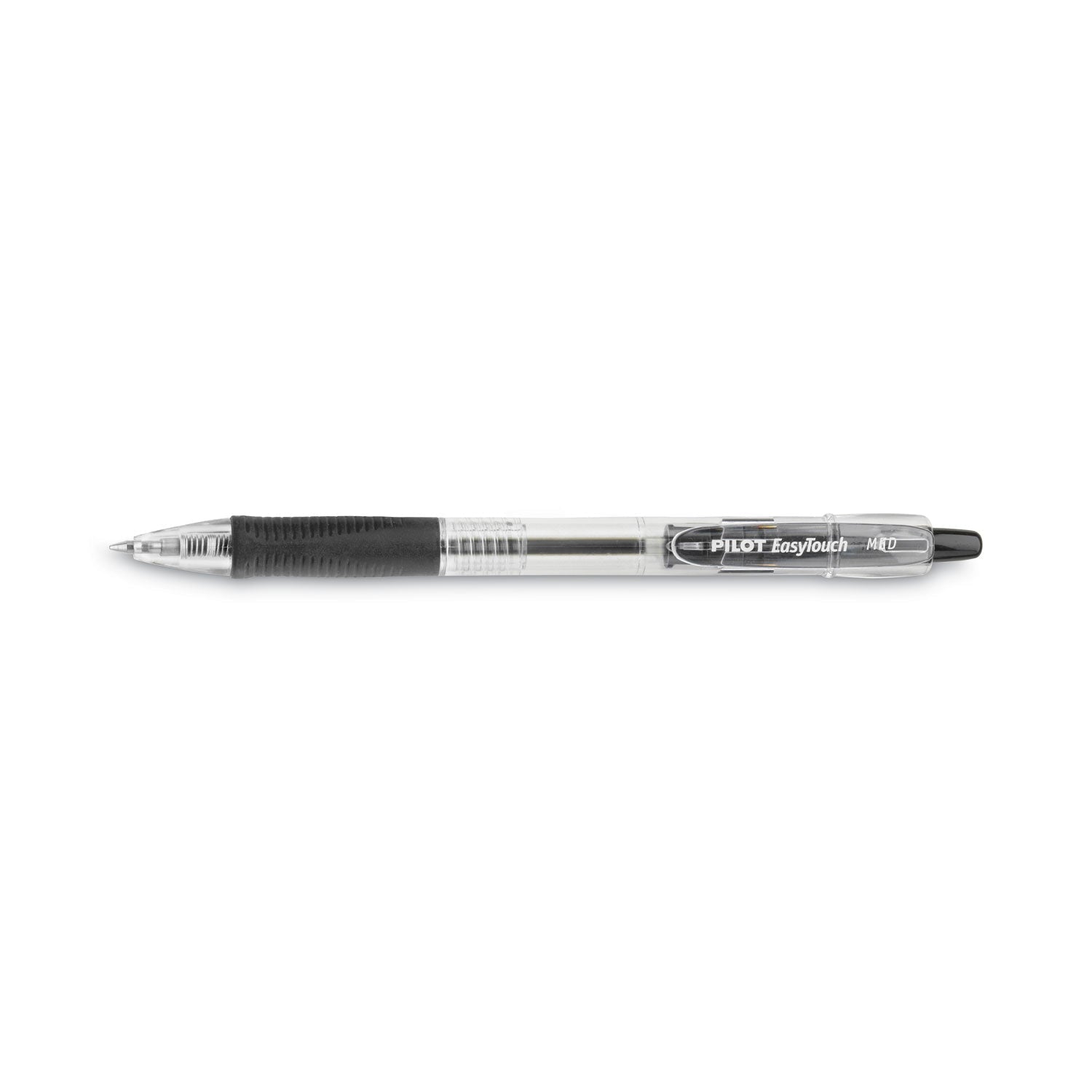 Pilot EasyTouch Ballpoint Pen, Retractable, Medium 1 mm, Black Ink, Clear Barrel, Dozen - themonogram manor 