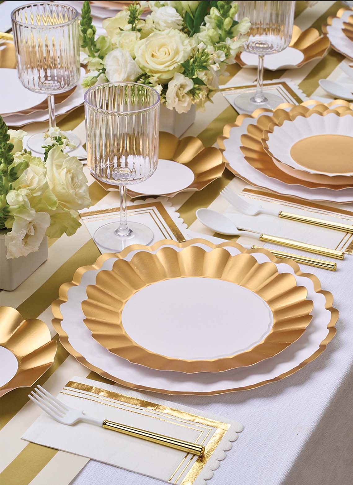 Gold Bella Assorted Plastic Cutlery/24pc, Service for 8 - themonogram manor 