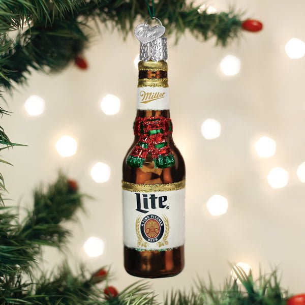 Holiday Miller Lite Bottle Ornament - themonogram manor 