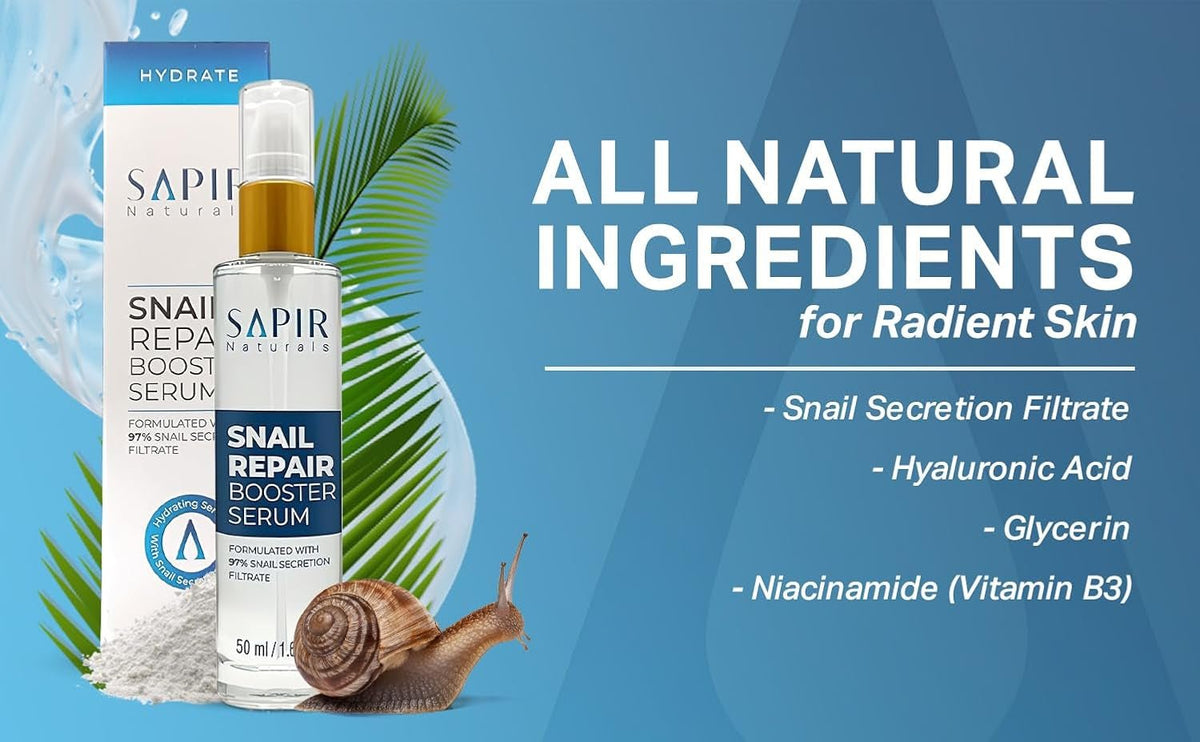 ail Mucin Serum Repair Booster Serum 50Ml - Formulated with 97% ail Secretion Filtrate - Facial Skin Care Products Face Serum for Women with Hyaluronic Acid - anti Aging Serum - (2 Pack) - themonogram manor 