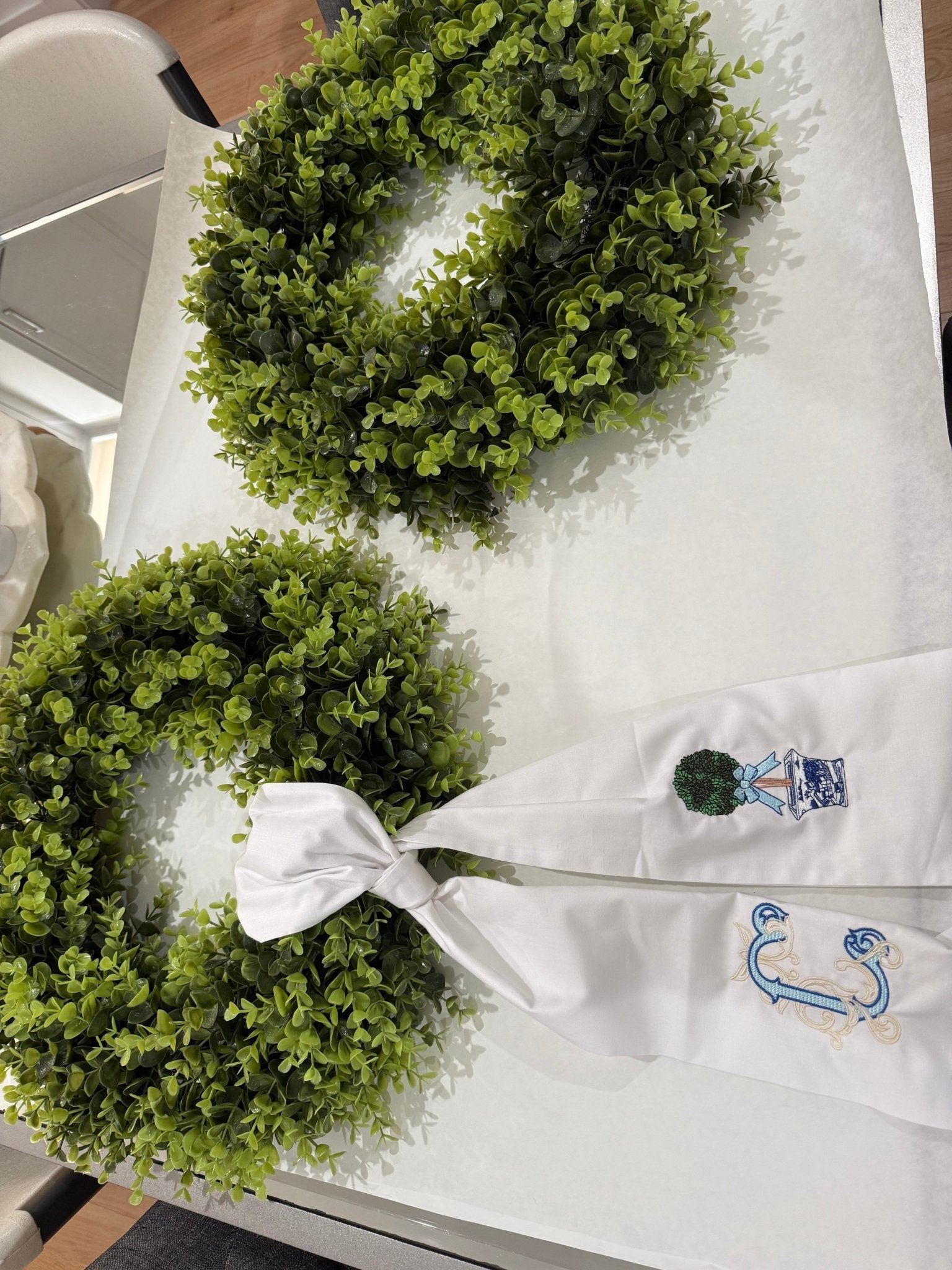 Custom Wreath Sash - themonogram manor 