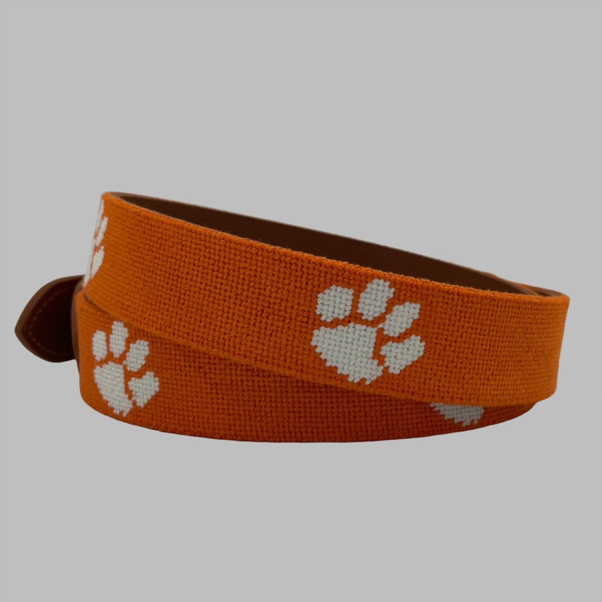Clemson University Tigers - Officially Licensed - Hand - stitched Needlepoint Belt - themonogram manor 
