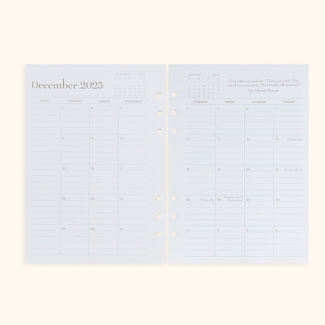 A5 Inserts for Weekly Planner Personal Portfolio 2026 - themonogram manor 