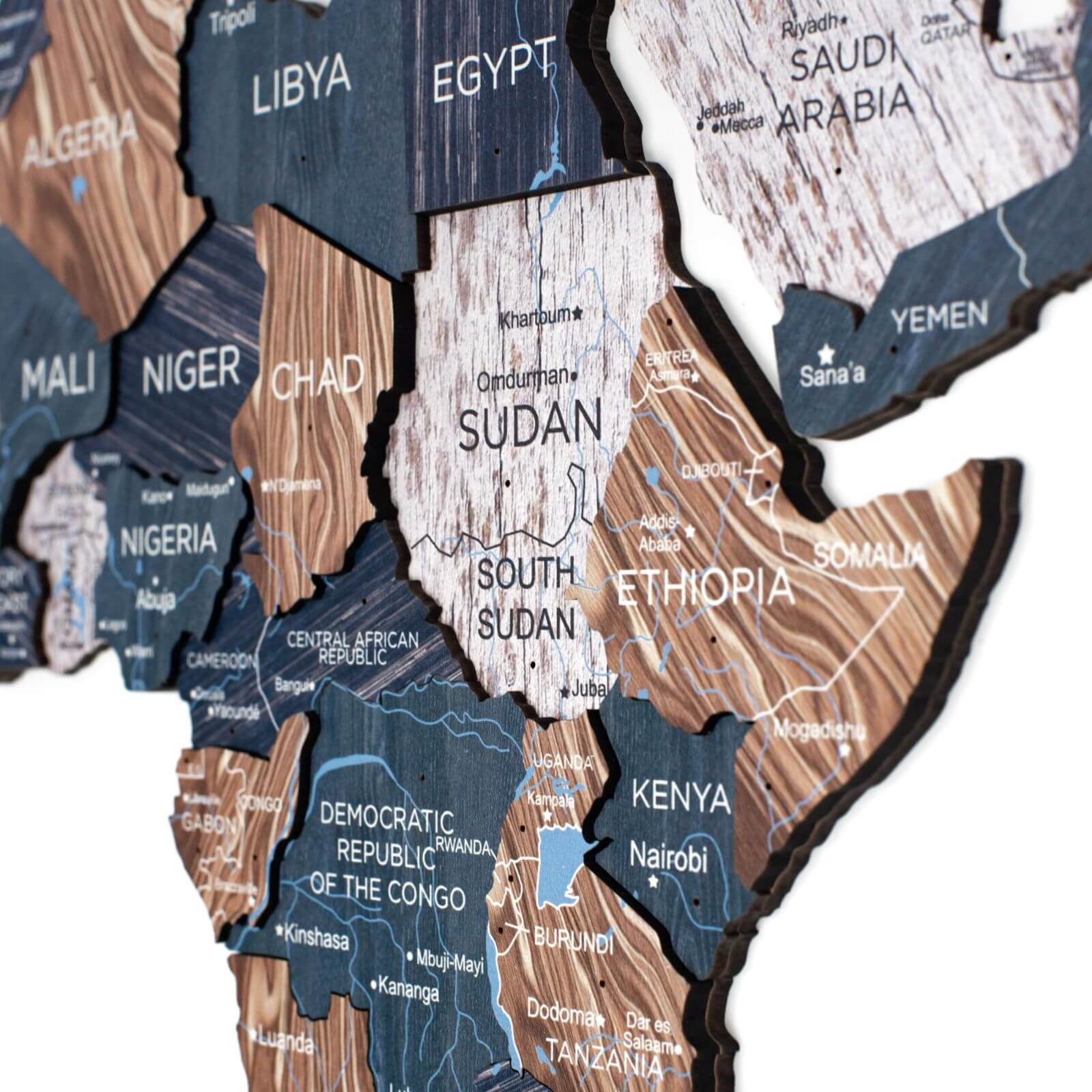 3D Luminous/Magnetic Colored Wooden World Map Mystery - themonogram manor 