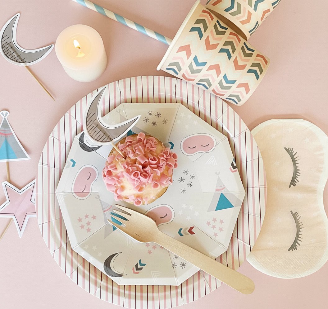 Pink Fine Stripes Plates (Set of 8) - themonogram manor 