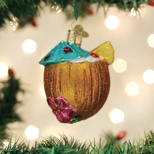 Tropical Coconut Drink Ornament - themonogram manor 