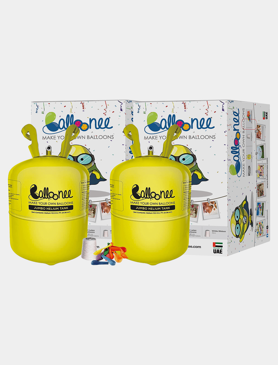 Balloonee Jumbo Disposable Helium Party Kit - Combo Pack of 2 - themonogram manor 