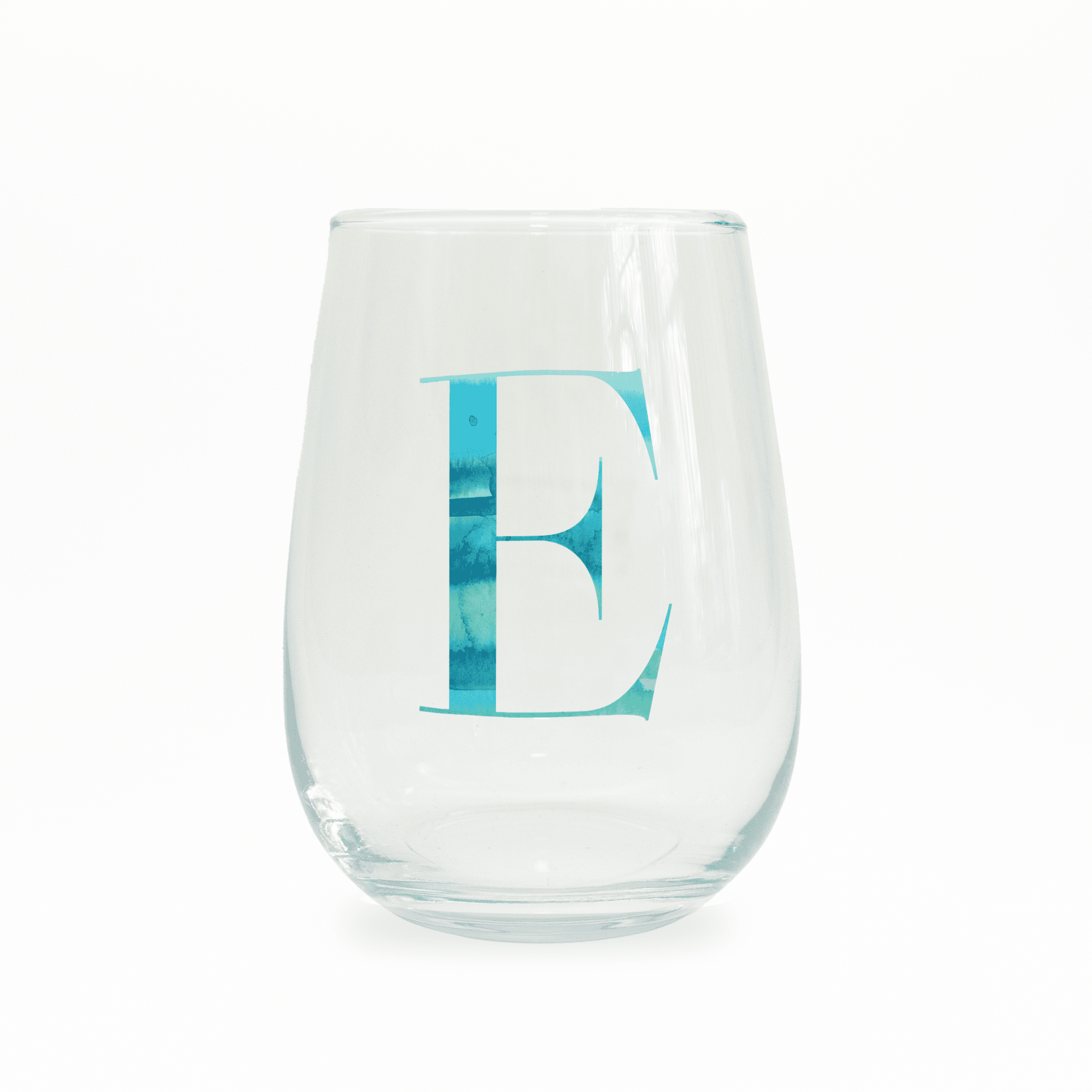 E Monogram Stemless Wine Glass - themonogram manor 