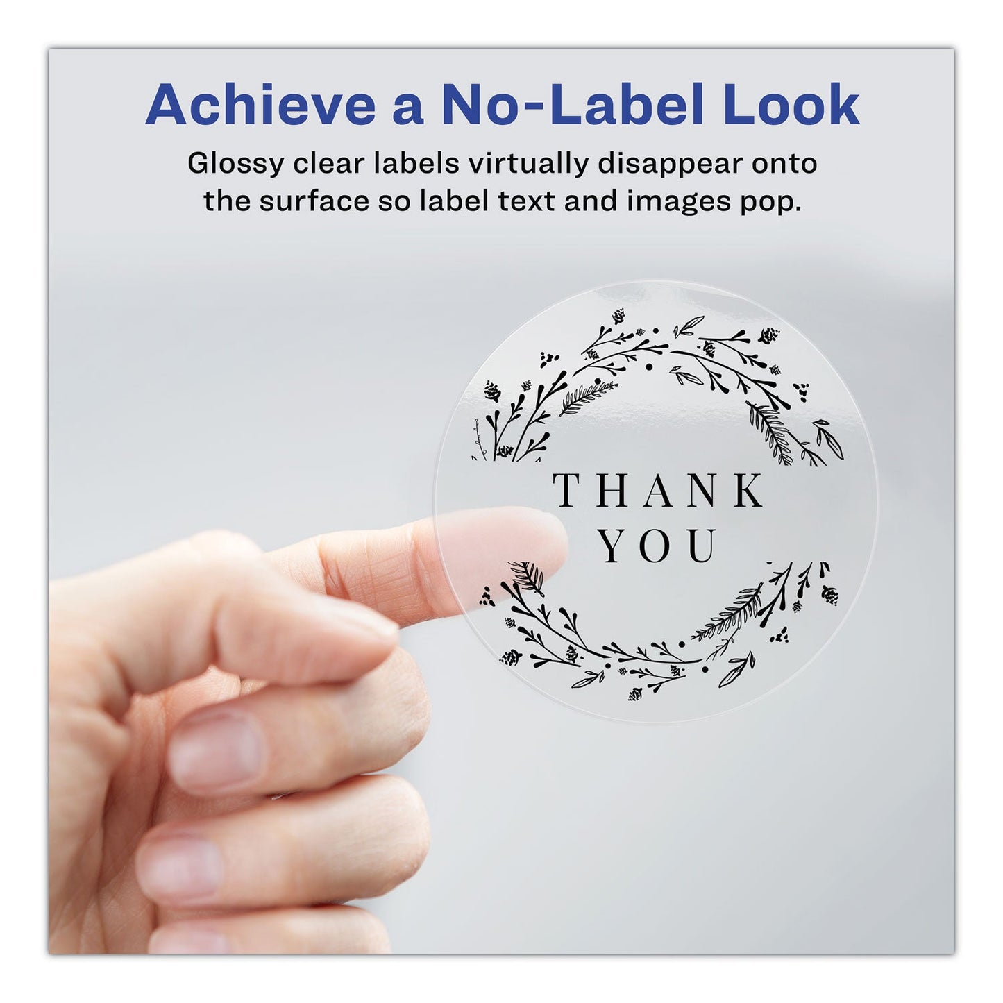 Avery Round Print - to - the Edge Labels with Sure Feed and Easy Peel, 2" dia, Glossy Clear, 120/PK - themonogram manor 