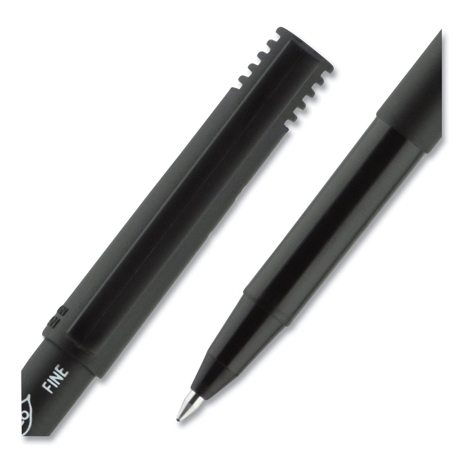 uniball ONYX Roller Ball Pen, Stick, Fine 0.7 mm, Black Ink, Black Matte Barrel, Dozen - themonogram manor 