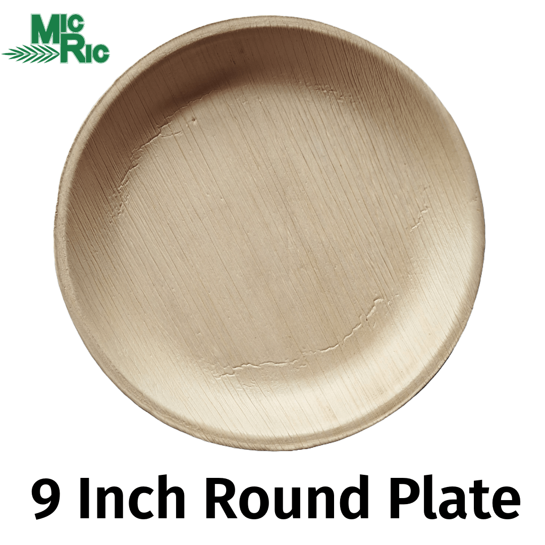 9 Inch Round Palm Leaf Plate (300 Pack) - themonogram manor 