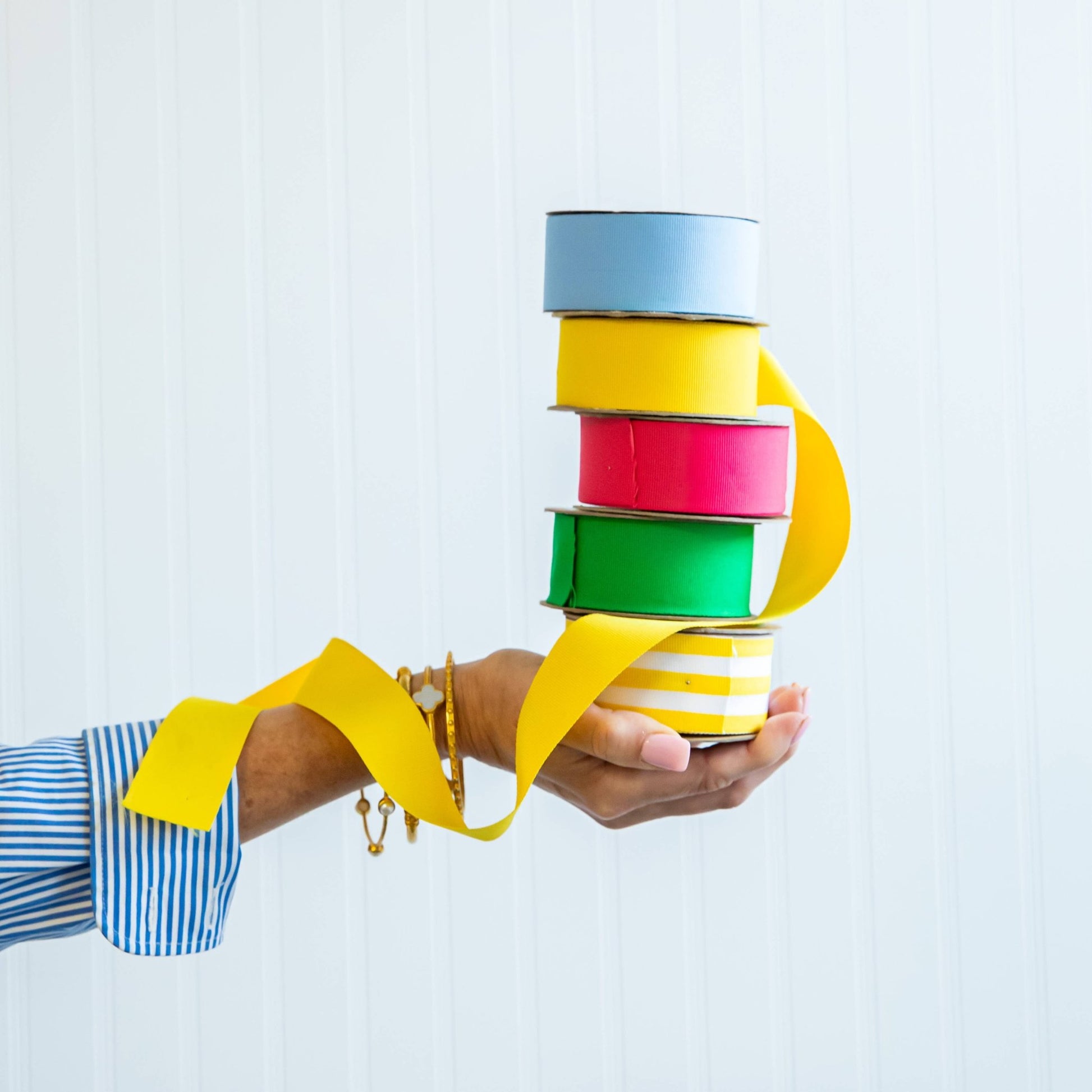 Preppy Striped Grosgrain Ribbon | Red - themonogram manor 