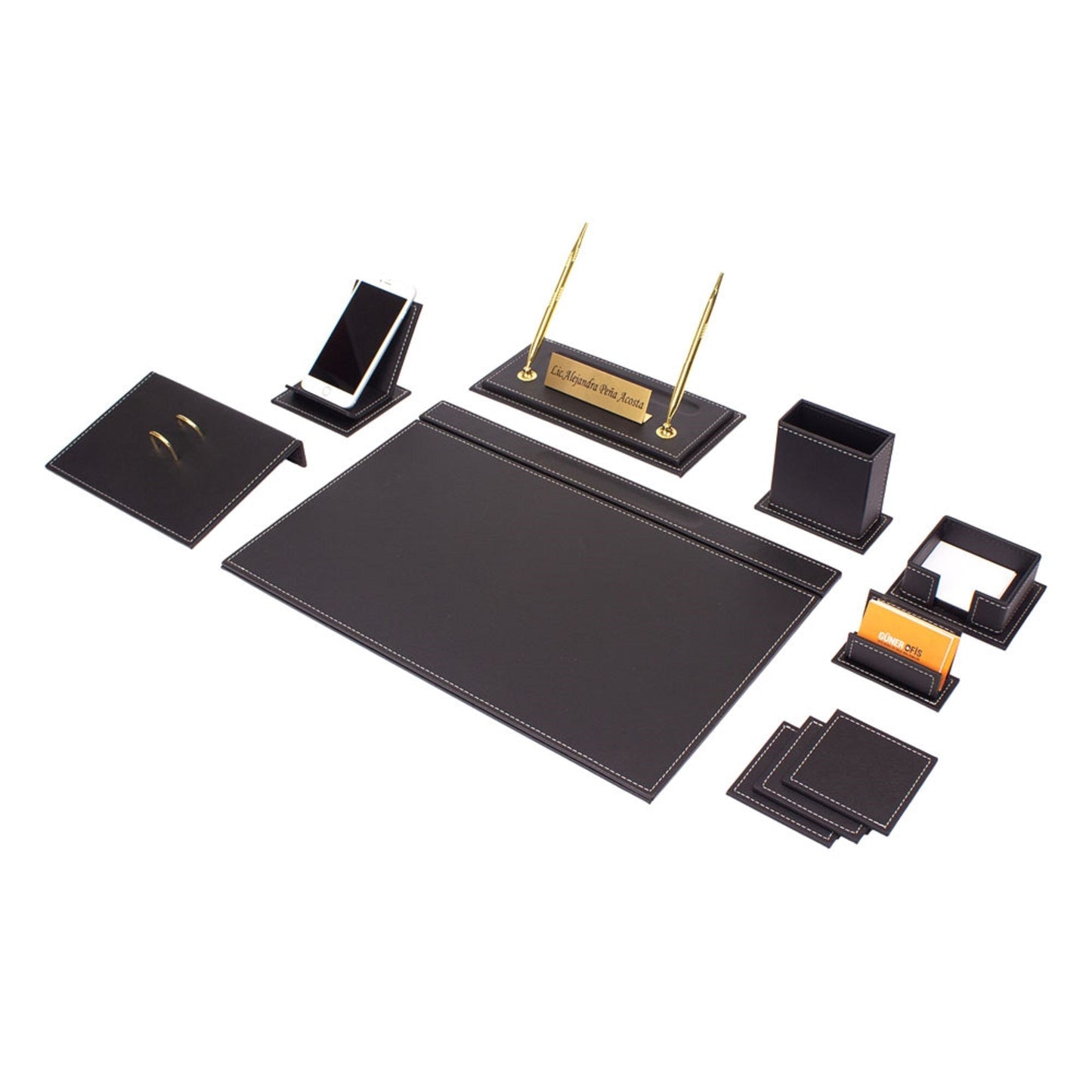 MOOG Luxury Desk Set - 12 Accessories - Black - 12 PCS - themonogram manor 