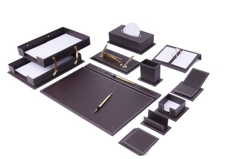 MOOG Luxury Desk Set - 14 Accessories - Black - 14 PCS - themonogram manor 