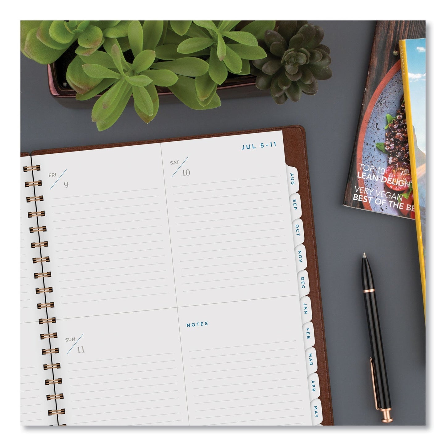 AT - A - GLANCE Signature Collection Academic Weekly/Monthly Planners, 11.5 x 8, Distressed Brown Cover, 13 - Month (July - July): 2022 - 2023 - themonogram manor 