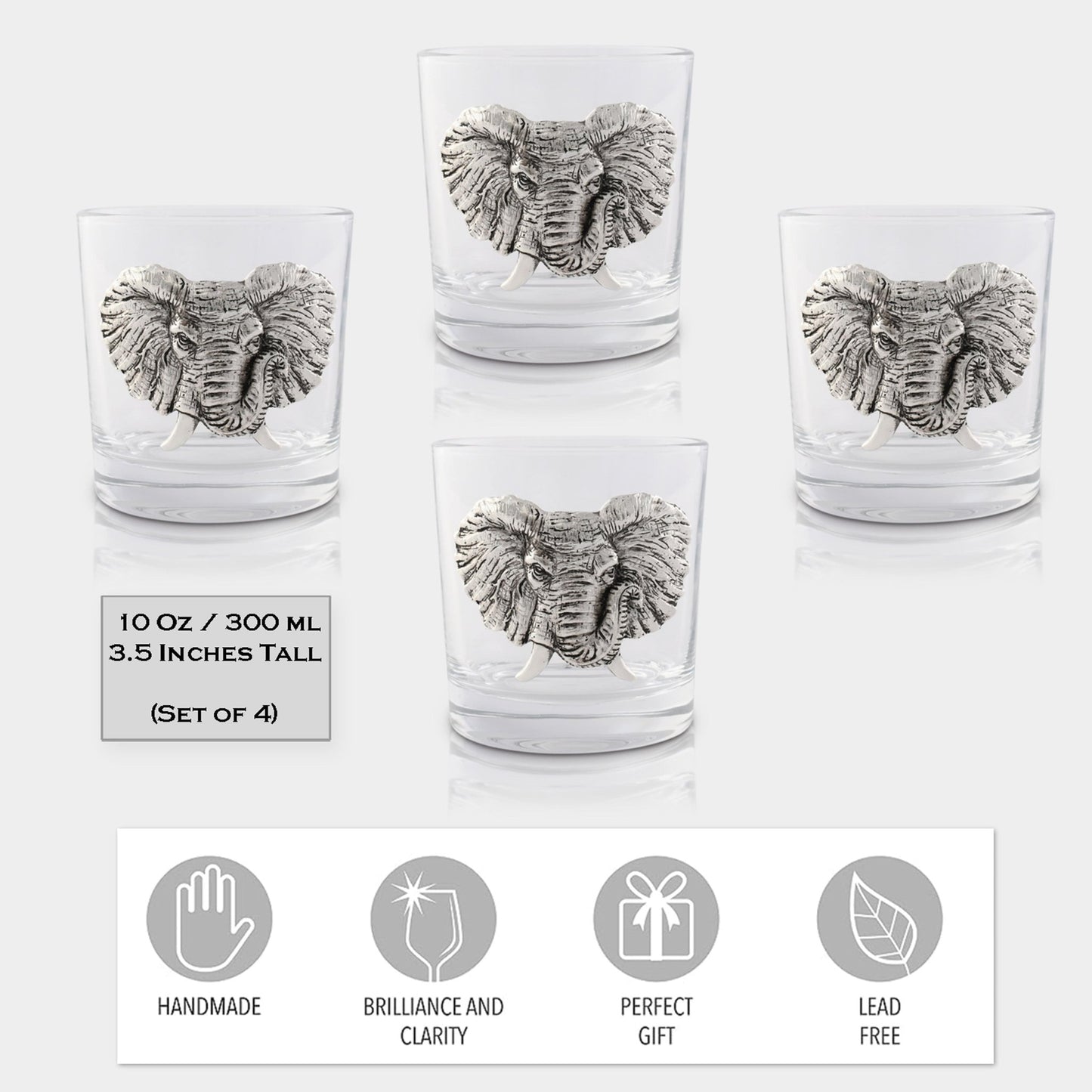 Elephant Bar Glasses Set of 4 - themonogram manor 