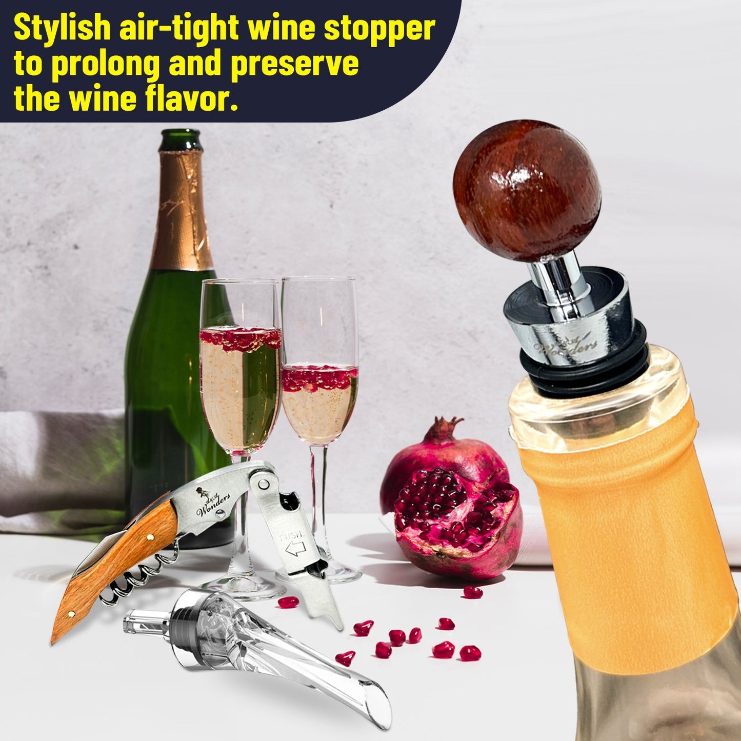 Ultimate Wine Accessories Set Featuring 3 in - 1 Multifunctional Waiters Corkscrew - themonogram manor 