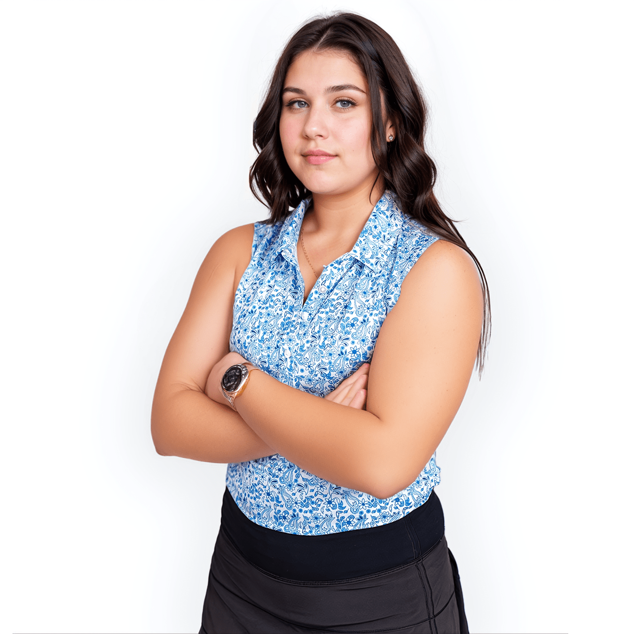 Blue Paisley Women's Polo (Sleeveless) - themonogram manor 