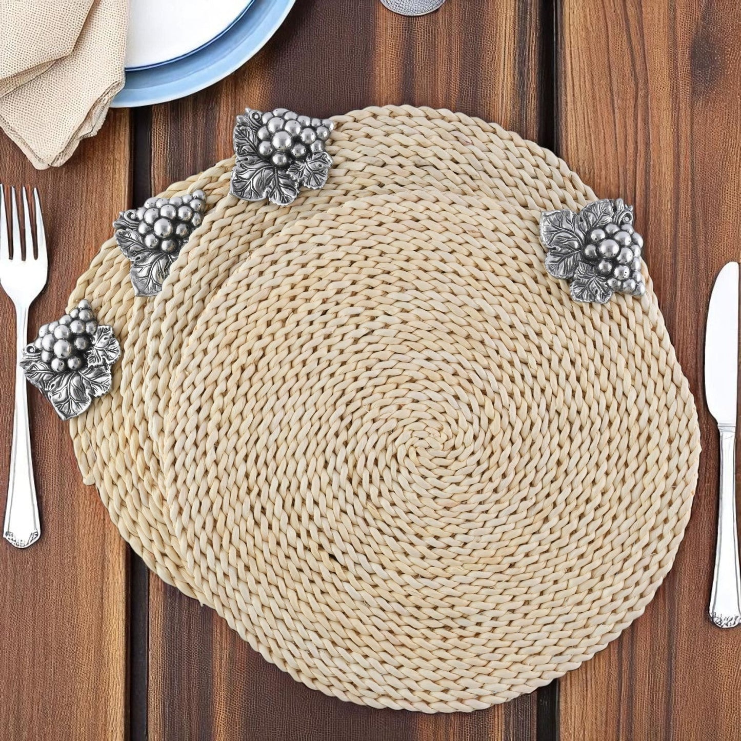 Grape Twisted Seagrass Placemats - set of 4 - themonogram manor 