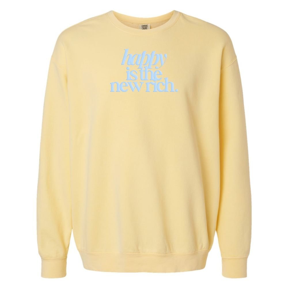 PUFF 'Happy Is The New Rich' Lightweight Sweatshirt - themonogram manor 
