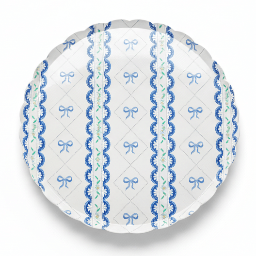 Pink Bow Coquette Large Plates 10" (8 pack) - themonogram manor 