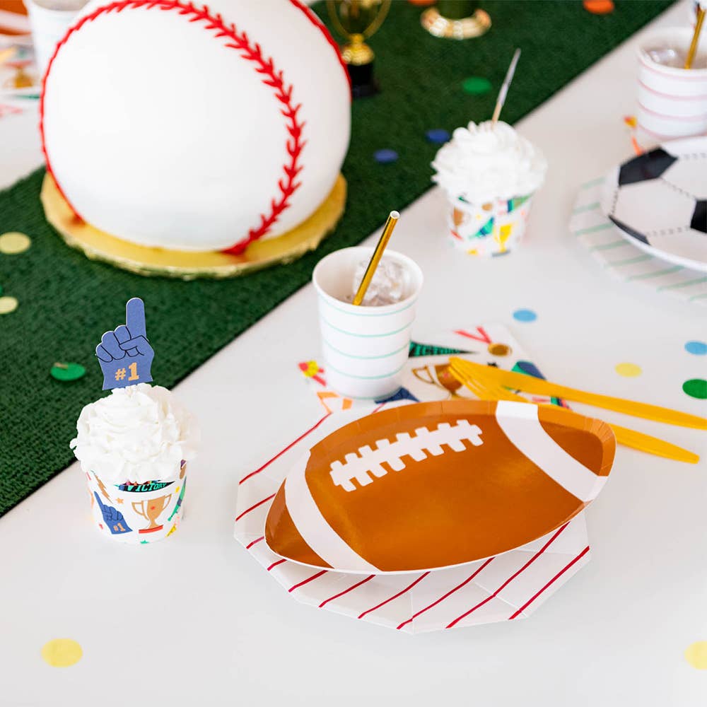 Good Sport Small Football Plates - 8 Pk. - themonogram manor 