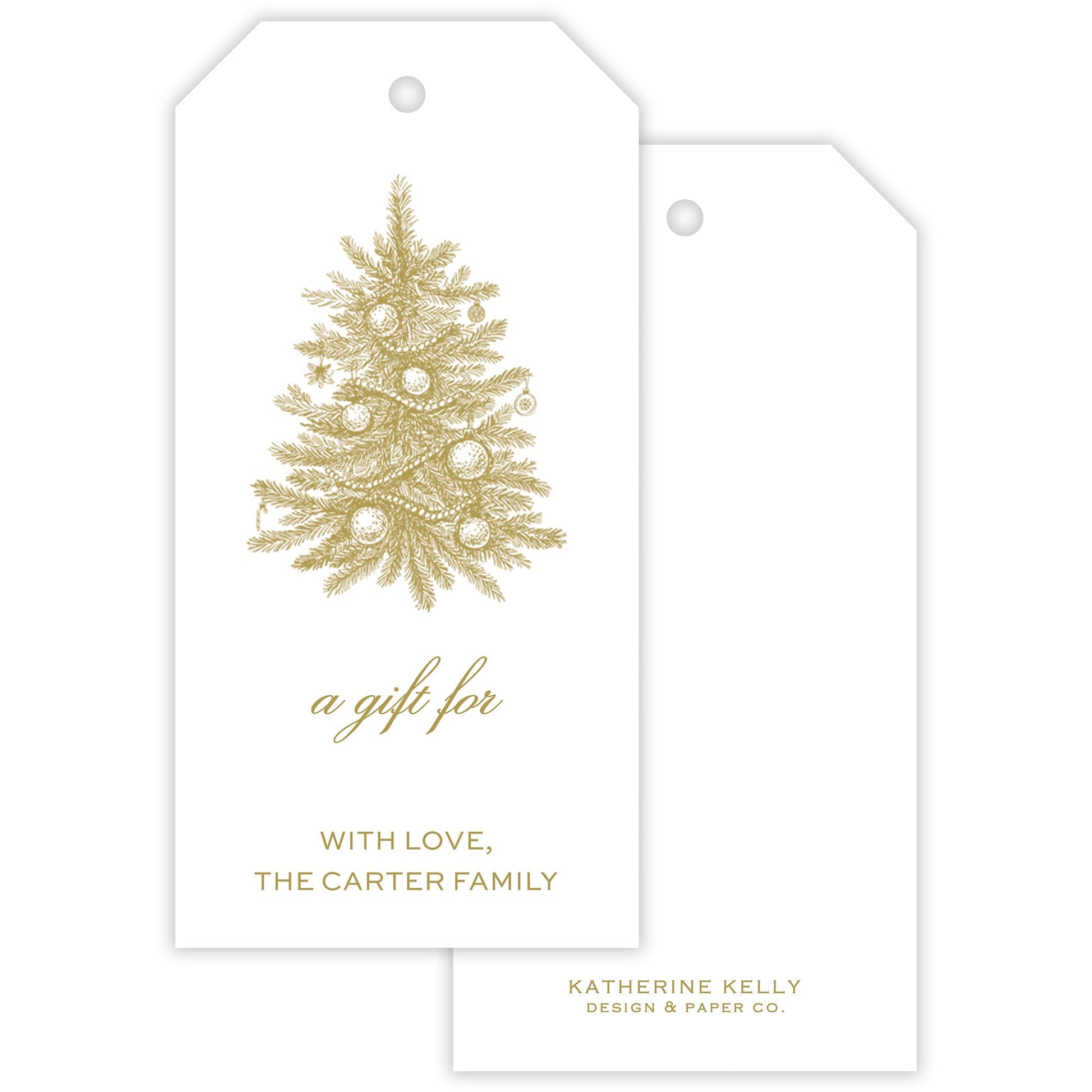 gold christmas personalized gift tag - themonogram manor 