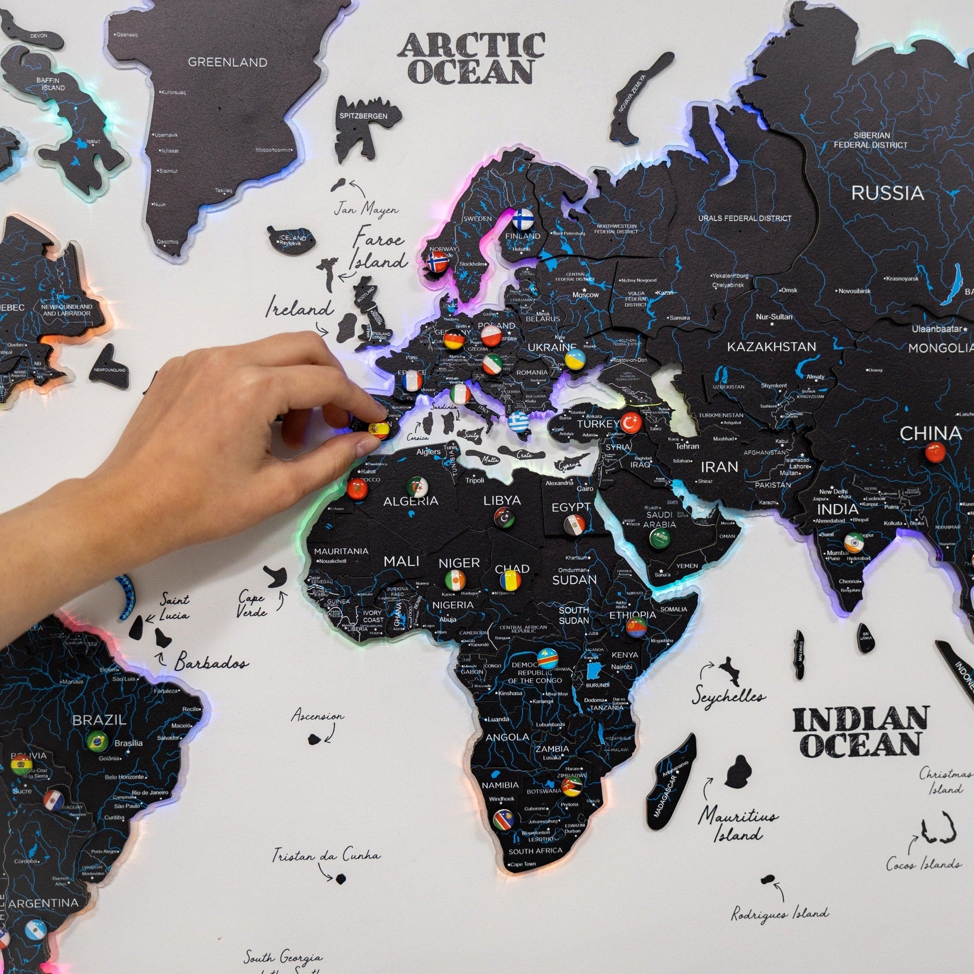 Map on Board LED 2.0 Midnight - themonogram manor 