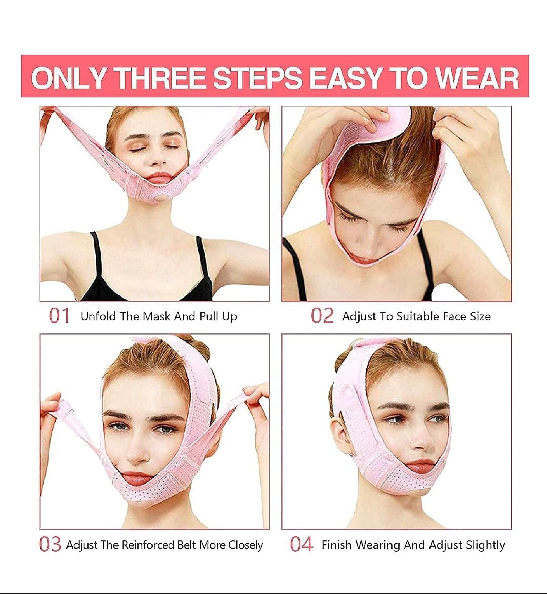 SLIM FACE SLIMMING BAND FACIAL BELT DOUBLE CHIN REDUCER V LINE FACE LIFT anti SNORE WRINKLE FACE BANDAGE DOUBLE CHIN STRAP SAGGING FACE CONTOUR JAWLINE TIGHTEN STRAP 1PK - themonogram manor 