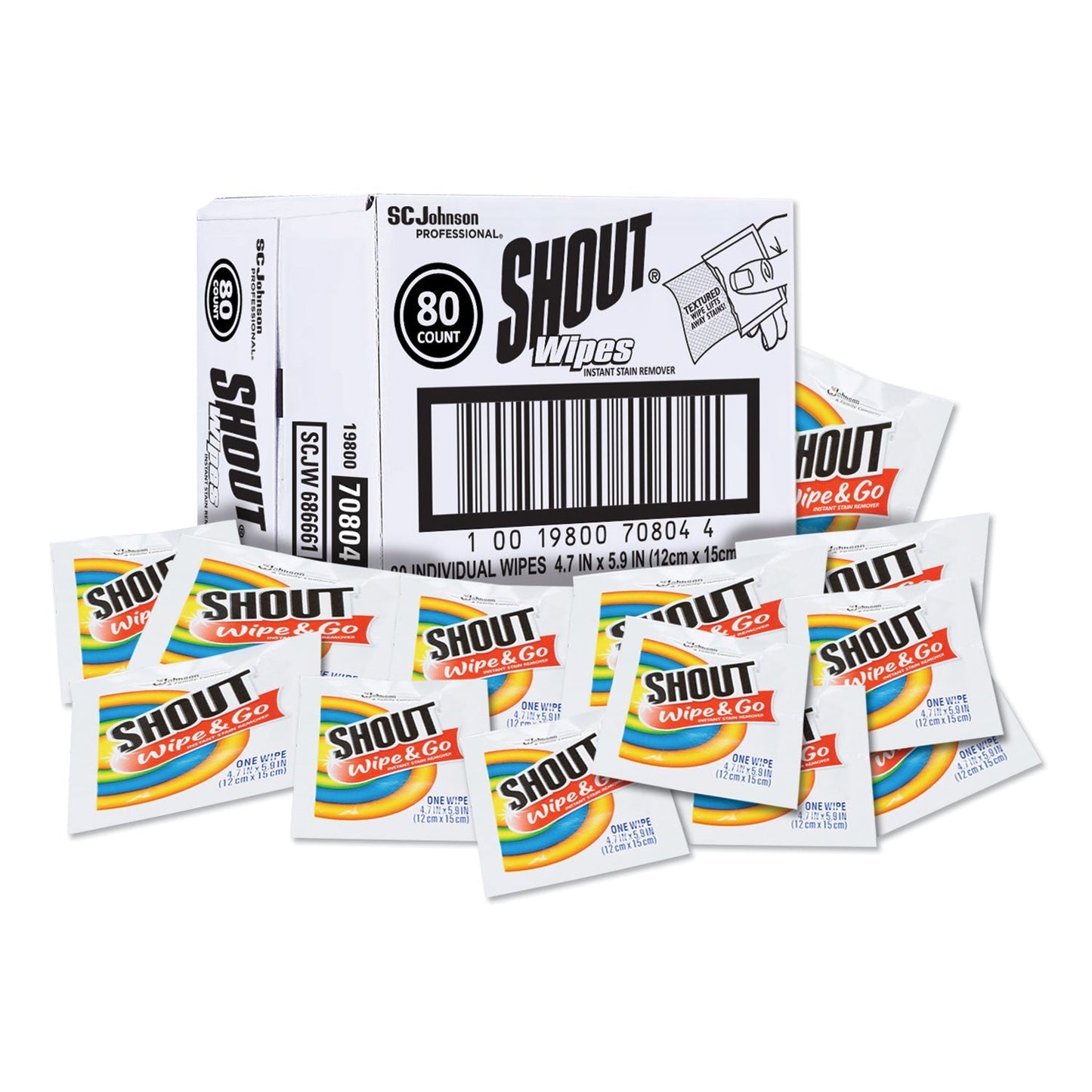 Shout Wipe and Go Instant Stain Remover, 4.7 x 5.9, 80 Packets/Carton - themonogram manor 