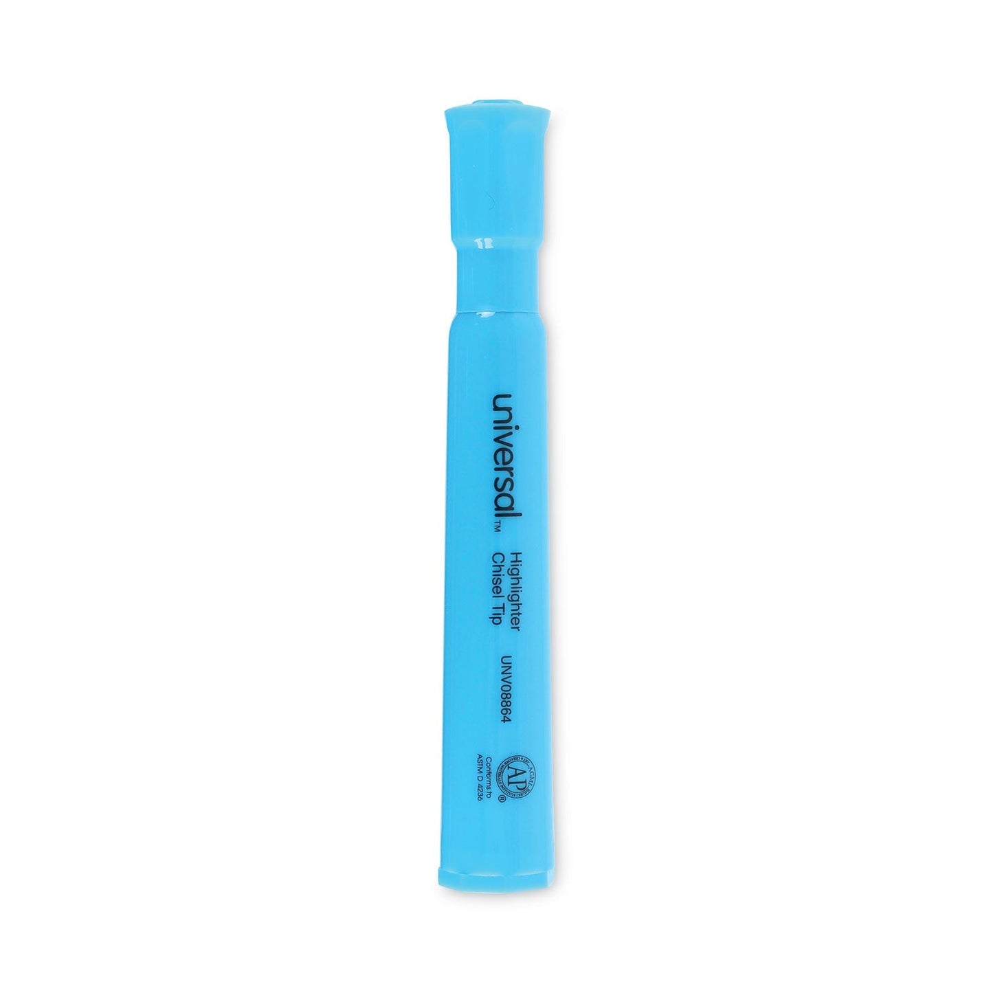 Universal Desk Highlighters, Fluorescent Blue Ink, Chisel Tip, Blue Barrel, Dozen - themonogram manor 