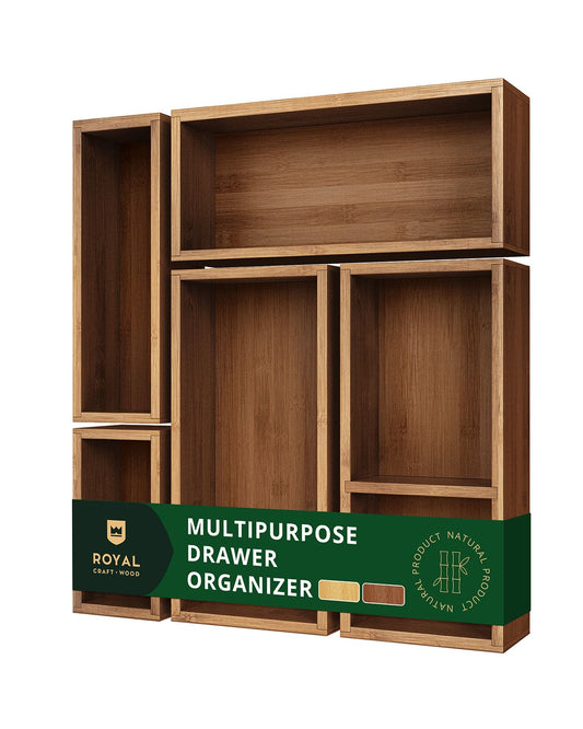 Storage Box Set of 5, Brown - themonogram manor 