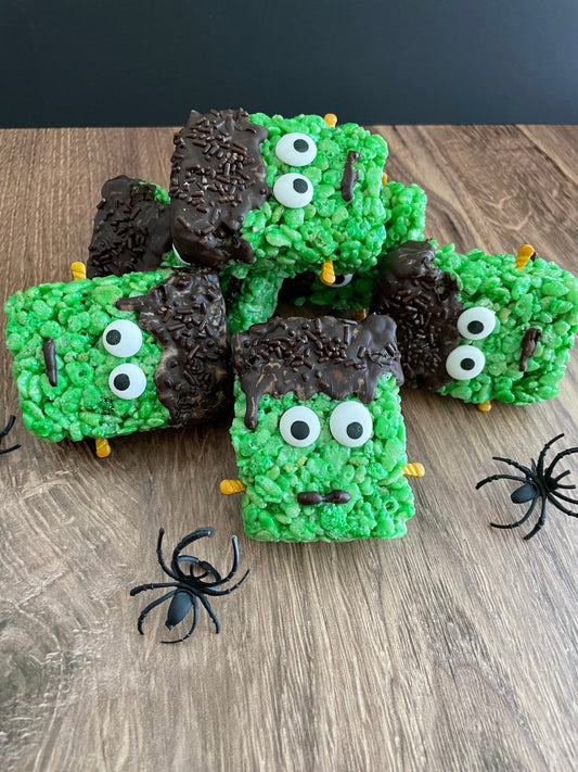 Halloween "Frankenstein" Rice Crispie Treats - themonogram manor 