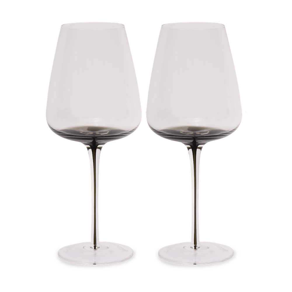Smoke Stem White Wine Glasses - themonogram manor 