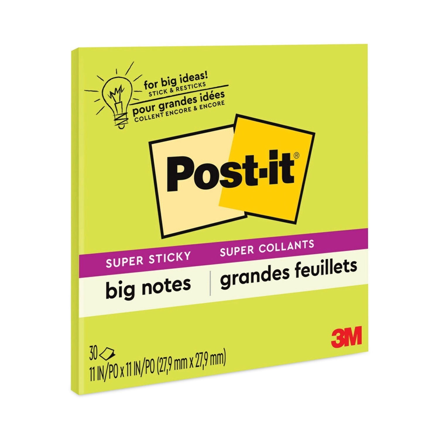 Post - it Big Notes, Unruled, 11 x 11, Green, 30 Sheets - themonogram manor 