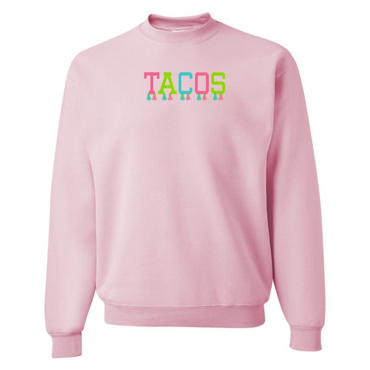 Embroidered Tasseled 'Tacos' Sweatshirt - themonogram manor 