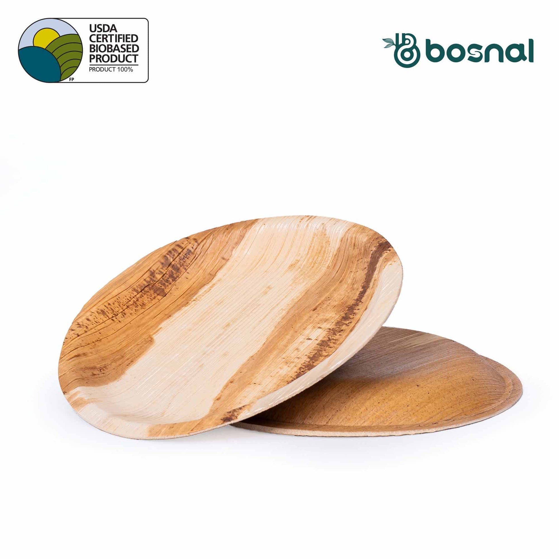 Bosnal - Palm Leaf Biodegradable Plates, 6 inch, Round - themonogram manor 