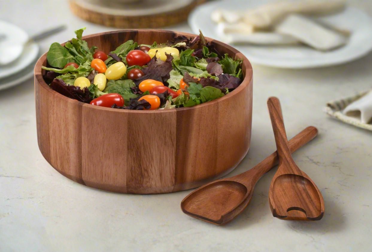Extra Large Salad Bowl with Servers - 327C3 - themonogram manor 