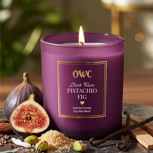 Dark Rum Pistachio Fig Candle - themonogram manor 