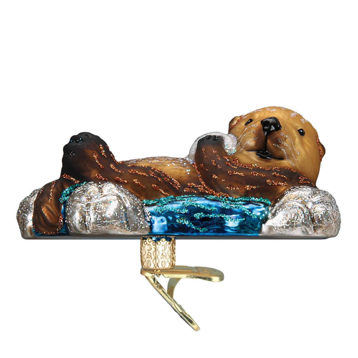 Floating Sea Otter Ornament - #themonogram manor #
