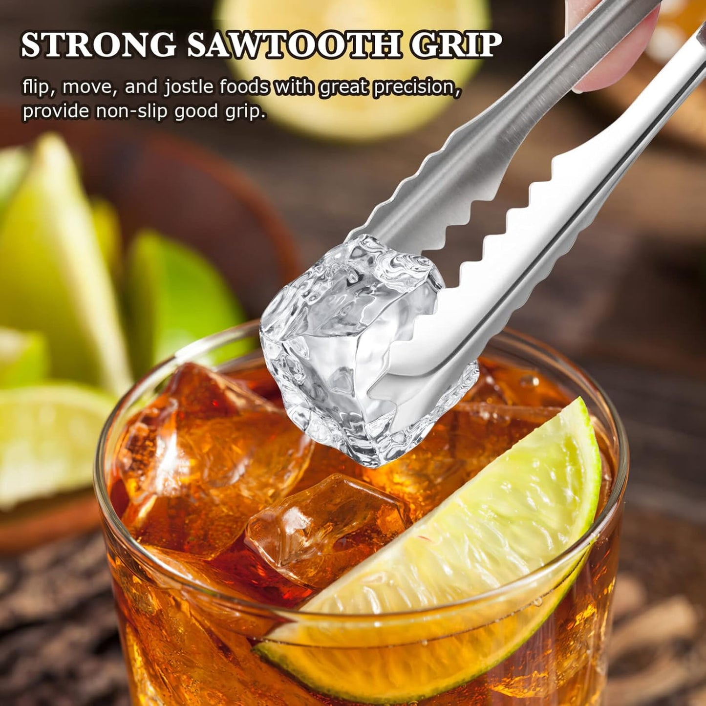 5 inches Ice Tongs for Ice Bucket, Stainless Steel Ice Tongs with Teeth 6 - PACK - themonogram manor 